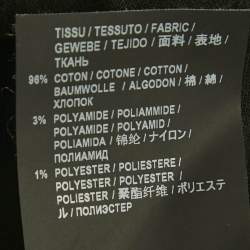 Pre Owned Saint Laurent Black Shimmer Stripe Cotton T-Shirt L