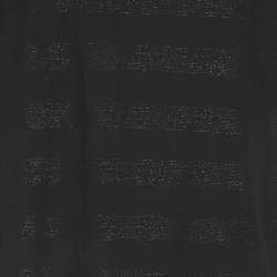 Pre Owned Saint Laurent Black Shimmer Stripe Cotton T-Shirt L