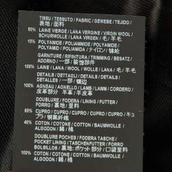 Pre Owned Saint Laurent Black Wool Leather Trim Bomber Jacket S