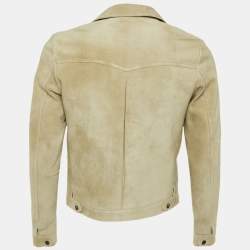 Pre Owned Saint Laurent Beige Suede Button Front Jacket S