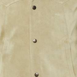 Pre Owned Saint Laurent Beige Suede Button Front Jacket S