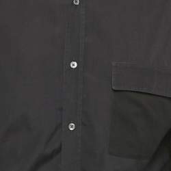 Pre Owned Saint Laurent Paris Black Paneled Cotton Shirt XL