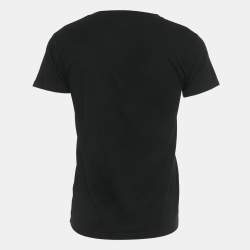 Pre Owned Saint Laurent Black Printed Jersey Crewneck T-Shirt XS