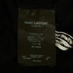 Pre Owned Saint Laurent Black Printed Jersey Crewneck T-Shirt XS