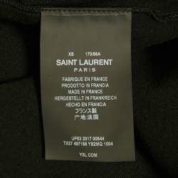 Pre Owned Saint Laurent Paris Black Love 1971 Printed Cotton T-Shirt XS 