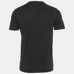 Pre Owned Saint Laurent Paris Black Paper Clip Print Cotton T-Shirt S