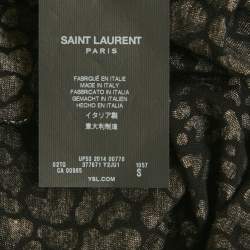 Pre Owned Saint Laurent Paris Black Printed Cotton T-Shirt S