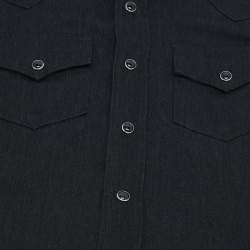 Pre Owned Saint Laurent Black Denim Long Sleeve Shirt S