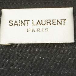 Pre Owned Saint Laurent Black Foil Love Print Jersey T-Shirt XS