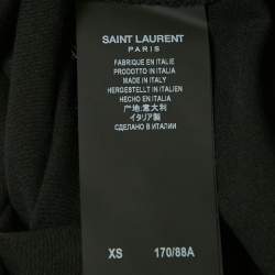 Pre Owned Saint Laurent Black Foil Love Print Jersey T-Shirt XS