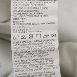 مملوكة مسبقًا تي شيرت سان لوران باريس قطن بطباعة الشعار بيضاء ياقة مستديرة مقاس كبير