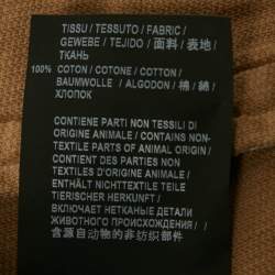 Pre Owned جاكيت سان لوران باريس كوردروي بني بأكمام ممزقة مقاس كبير - لارج