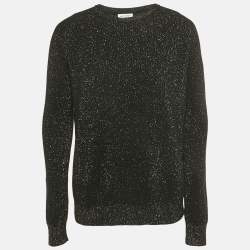 مملوكة مسبقًا Saint Laurent Paris Black Lurex Wool Blend Sweater M