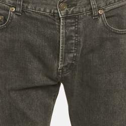 مملوكة مسبقًا بنطلون جينز سان لوران باريس دِنيم رمادي قصة مستقيمة وسط (ميديام) مقاس خصر ٣٦ بوصة