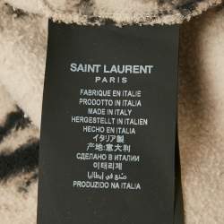 Pre Owned Saint Laurent Paris Beige/Black Dyed Cotton Hoodie M