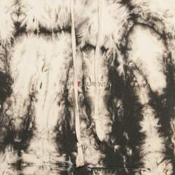 Pre Owned Saint Laurent Paris Beige/Black Dyed Cotton Hoodie M