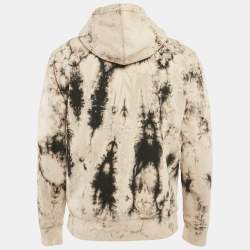 Pre Owned Saint Laurent Paris Beige/Black Dyed Cotton Hoodie M
