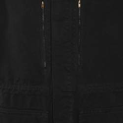 Pre Owned جاكيت سان لوران دِنيم أسود عسكري مقاس ٤إكس (ضخم جدًا)