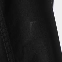 Pre Owned جاكيت سان لوران دِنيم أسود عسكري مقاس ٤إكس (ضخم جدًا)