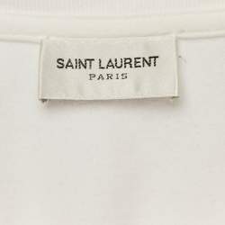 Pre Owned Saint Laurent Paris White Heart Print Jersey T-Shirt S