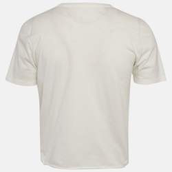 Pre Owned Saint Laurent Paris White Heart Print Jersey T-Shirt S