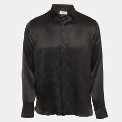 Pre Owned Saint Laurent Black Satin Long Sleeve Shirt S