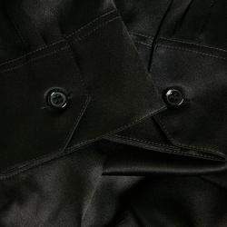 مملوكة مسبقًا قميص سان لوران بأكمام طويلة من الكريب بطبعة نجوم سوداء مقاس كبير جداً