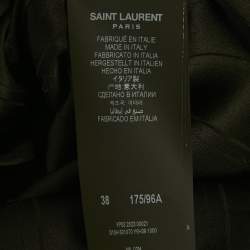 Pre Owned قميص سان لوران باريس حرير مخطط أسود بأكمام قصيرة مقاس صغير - سمول