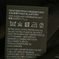 Pre Owned قميص سان لوران باريس حرير مخطط أسود بأكمام قصيرة مقاس صغير - سمول