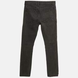 Pre Owned Saint Laurent Paris Black Denim Straight Leg Jeans S Waist 31"