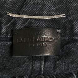 Pre Owned Saint Laurent Paris Black Denim Straight Leg Jeans S Waist 31"