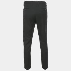 مملوكة مسبقًا بنطلون سان لوران باريس قماش غبردين أسود قصة مستقيمة مقاس خصر (إكسترا لارج) 36 بوصة