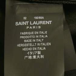 مملوكة مسبقًا بنطلون سان لوران باريس قماش غبردين أسود قصة مستقيمة مقاس خصر (إكسترا لارج) 36 بوصة