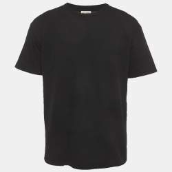 مملوكة مسبقًا Saint Laurent Black Pique Crewneck T-Shirt M