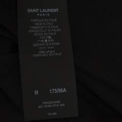 Pre Owned Saint Laurent Black Pique Crewneck T-Shirt M