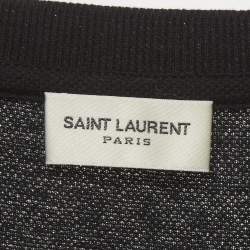 Pre Owned Saint Laurent Black Pique Crewneck T-Shirt M