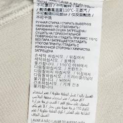 Pre Owned سويت شيرت سان لوران باريس قطن إكرو بالشعار المطبوع مقاس متوسط - ميديوم