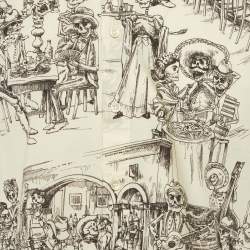 Pre Owned قميص سان لوران باريس قطني مطبوع بكريم متضرر مقاس كبير ( لارج )