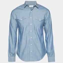 Pre Owned Saint Laurent Paris Blue Chambray Long Sleeve Shirt S