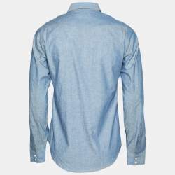 Pre Owned Saint Laurent Paris Blue Chambray Long Sleeve Shirt S