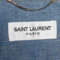 Pre Owned Saint Laurent Paris Blue Chambray Long Sleeve Shirt S