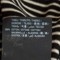 Pre Owned Saint Laurent Paris Black/White Striped Jersey Bleached T-Shirt XL