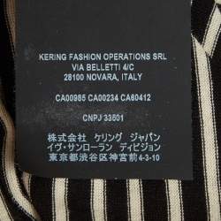 Pre Owned Saint Laurent Paris Black/White Striped Jersey Bleached T-Shirt XL