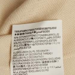 Pre Owned Saint Laurent Paris Cream Pique Cotton T-Shirt L 