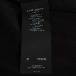 Pre Owned Saint Laurent Paris Black Pinstripe Jacquard Long Sleeve Shirt L 