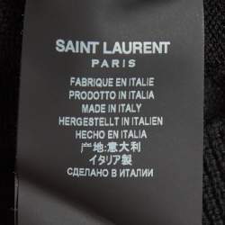 Pre Owned Saint Laurent Paris Black Knit Bat Embellished Patch Sweater L