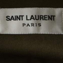Saint Laurent Paris Khaki Green Cotton Blend Lieutenant Jacket L