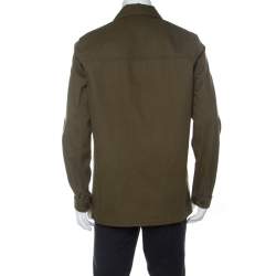 Saint Laurent Paris Khaki Green Cotton Blend Lieutenant Jacket L