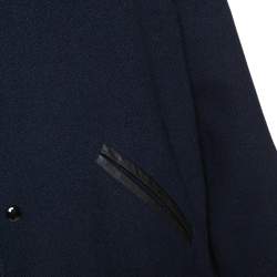 Saint Laurent Black Wool Leather Trim Teddy Jacket L