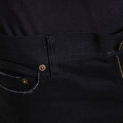 Pre Owned Saint Laurent Paris Black Distressed Denim Skinny Jeans M